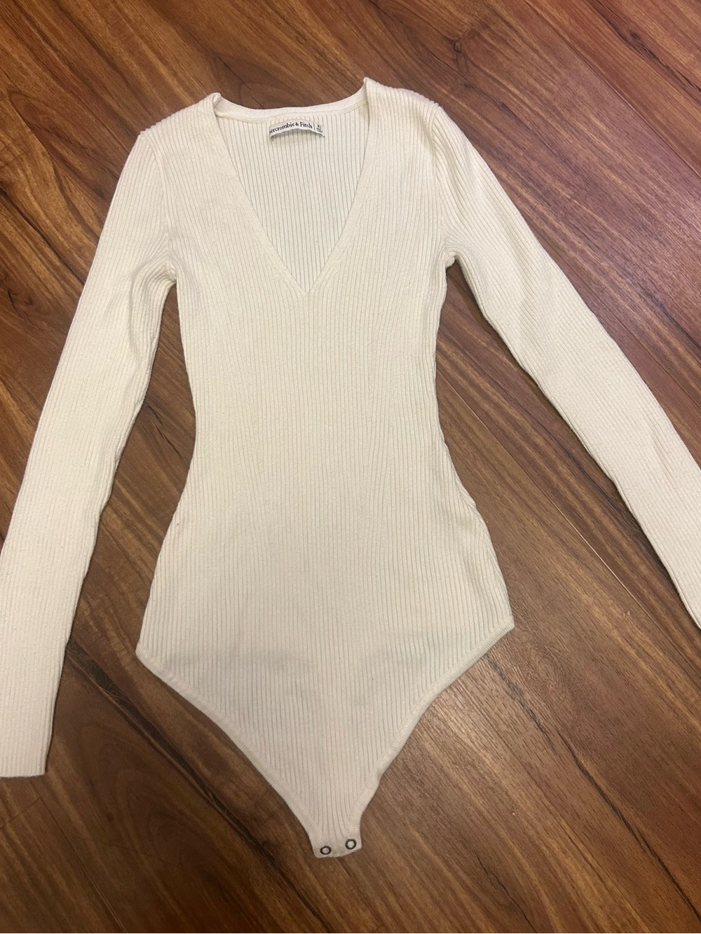 Ambercrombie & Fitch Ribbed Long Sleeve Snap Closure Body Suit XS
